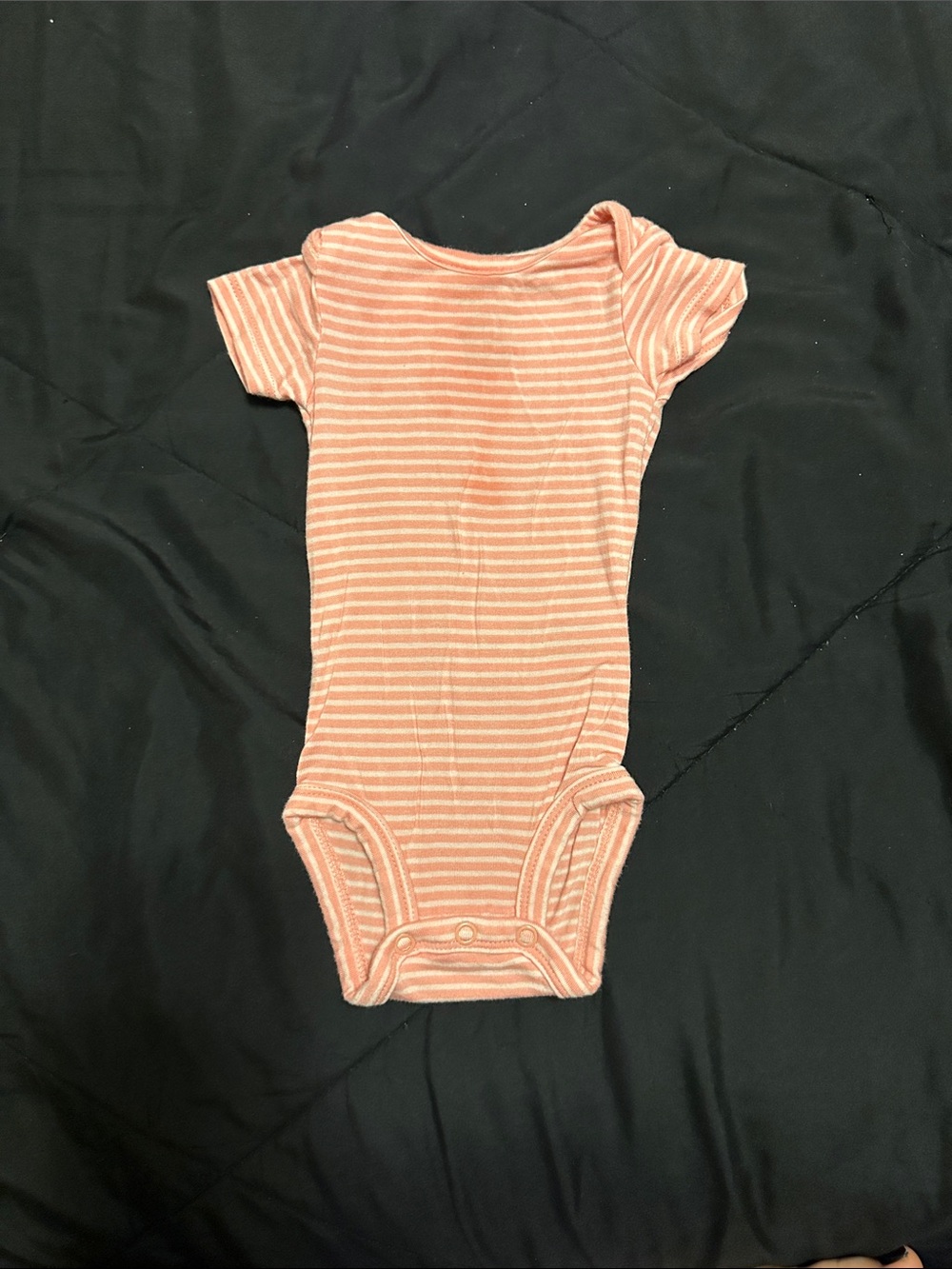 Carter's Coral and White Striped Baby One-Piece Bodysuit
